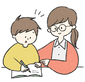 1対1で支援するスタッフのアイコン