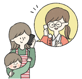 保護者に連絡するスタッフのアイコン