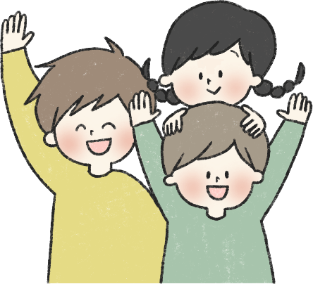 笑顔で手を振るイラスト